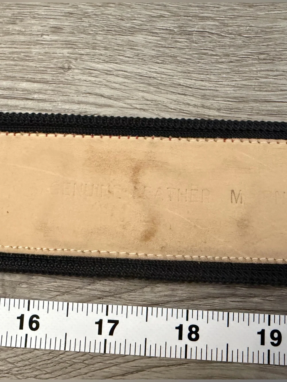 Amanda Smith Genuine Leather Red Suede Belt with Sculpted Black Trim